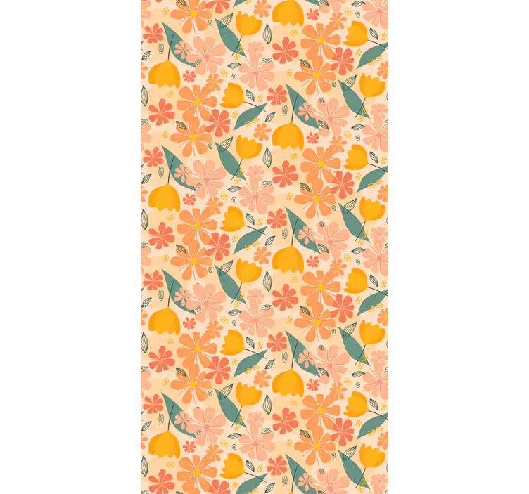 Floral Design Motif flowers and plants roller blind - TenStickers