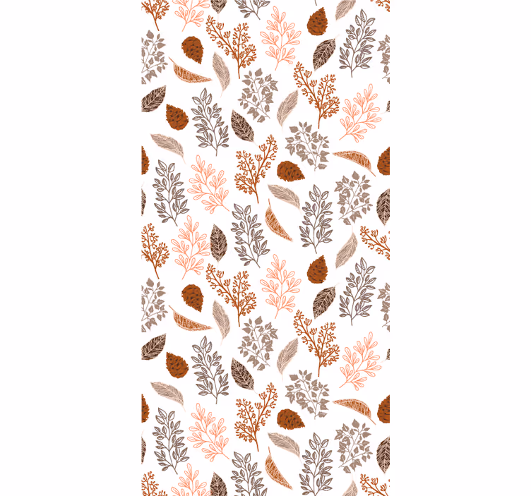 Autumn brown pattern flowers and plants roller blind - TenStickers