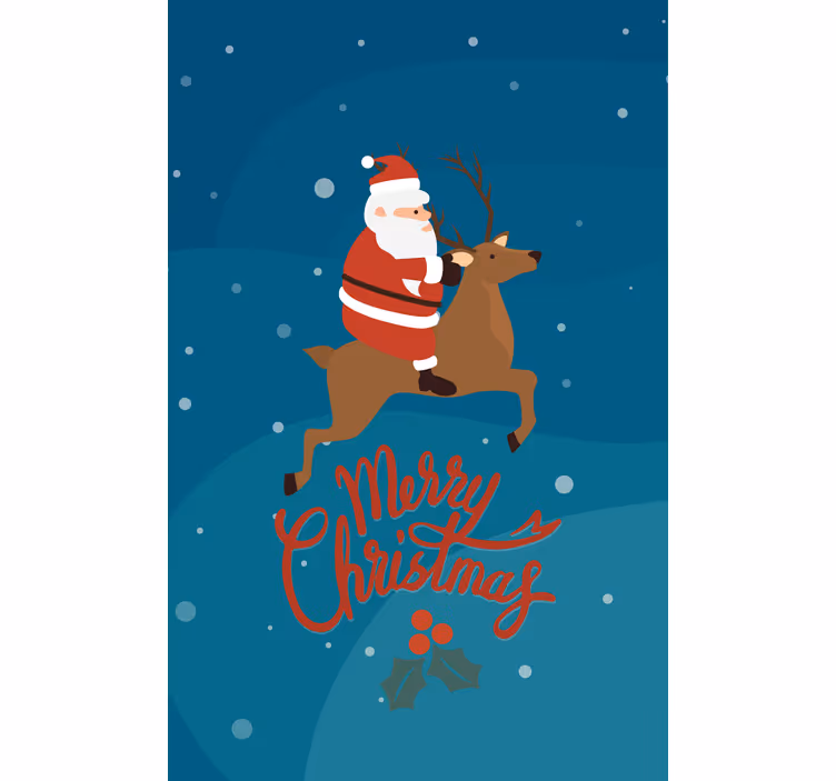 Santa Riding Reindeer original roller blind - TenStickers