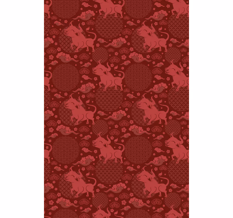 Reddish Bull Pattern animal roller blind - TenStickers