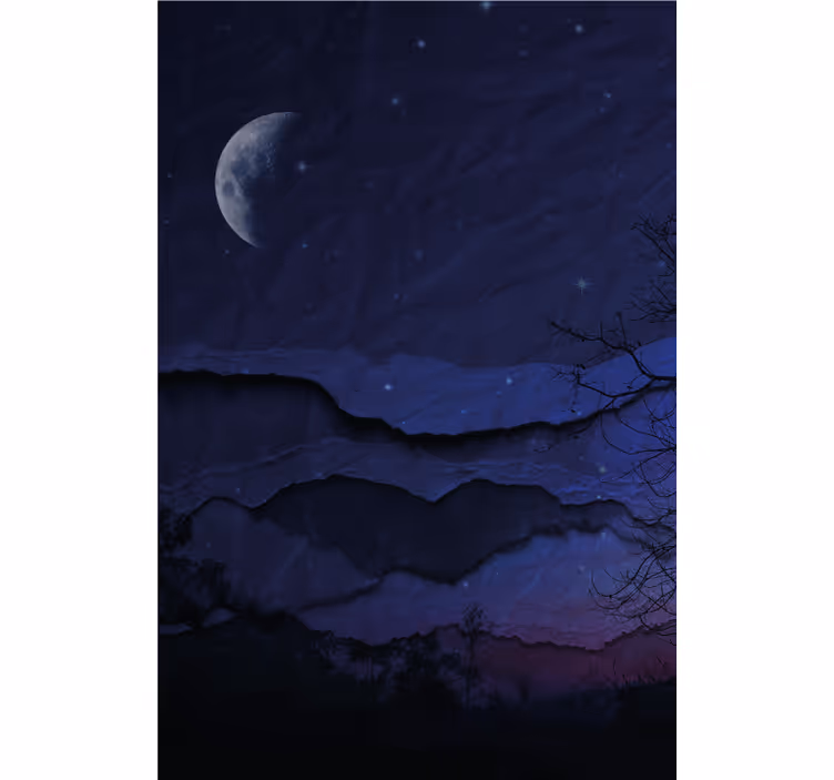 Moonlit layered skyline original roller blind - TenStickers