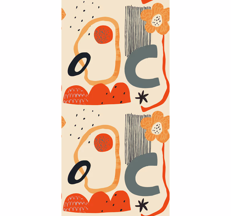 Abstract Floral Composition roller blind - TenStickers