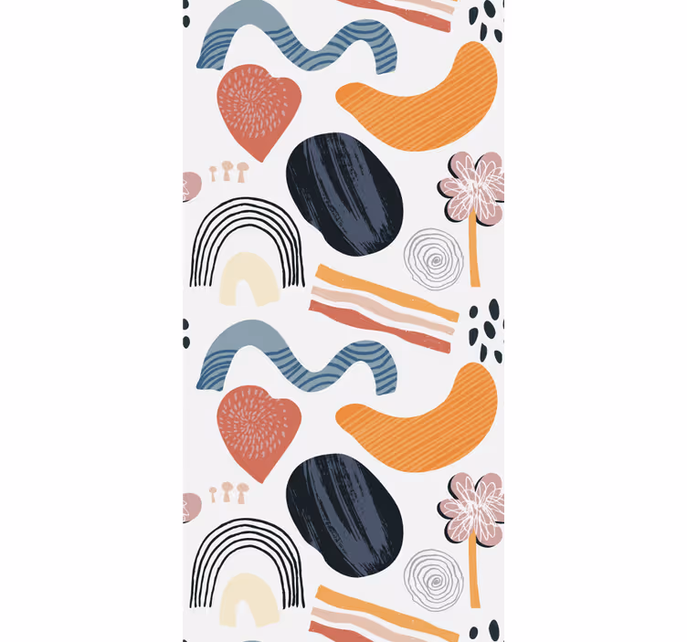 Abstract Pastel Shapes art roller blind - TenStickers