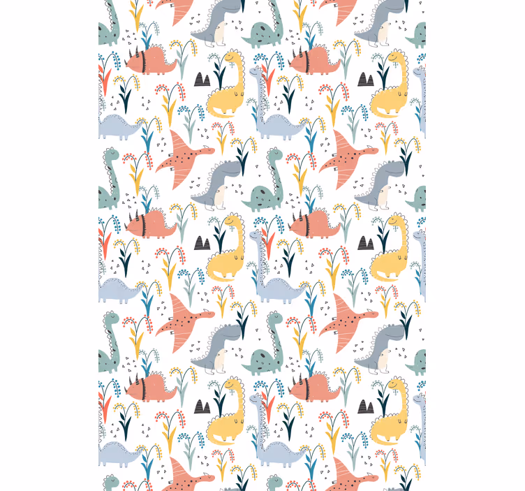 Scandinavian colorful pattern dinosaur roller blind - TenStickers