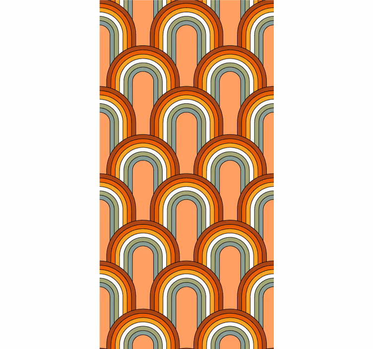 Retro roller blind with retro arch patterns - TenStickers
