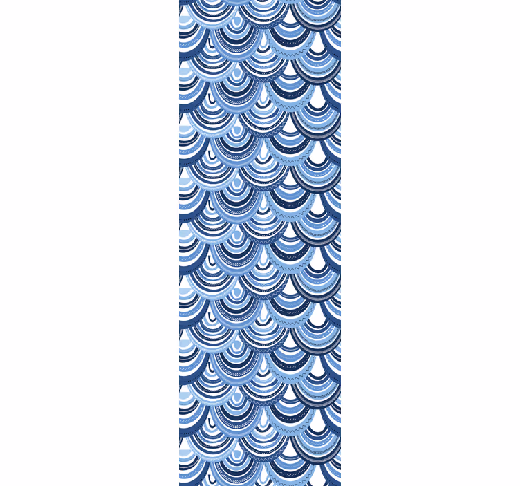 Blue wave patterns texture and pattern roller blind - TenStickers