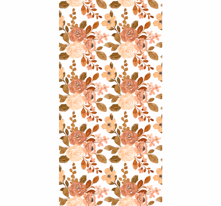 Romantic beige pattern flower roller blind - TenStickers