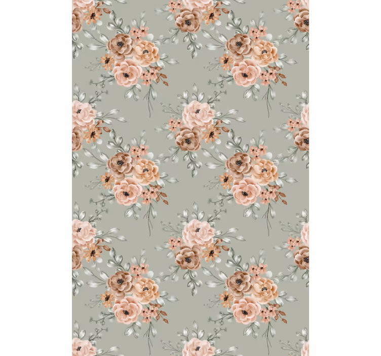 Beautiful beige arrangement flower roller blind - TenStickers