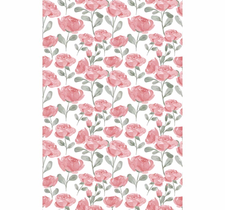 Aquarella roses flowers and plants roller blind - TenStickers