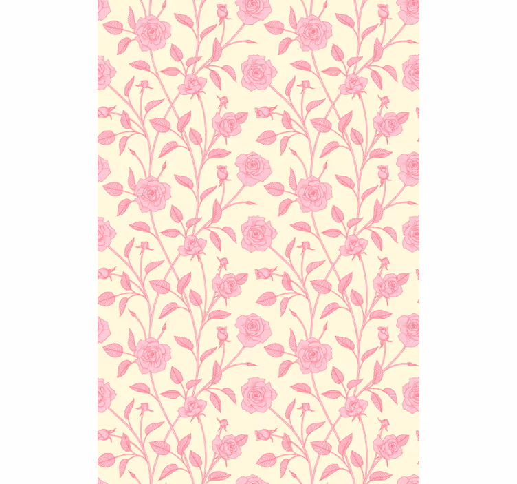 Pink Rose Floral flowers and plants roller blind - TenStickers