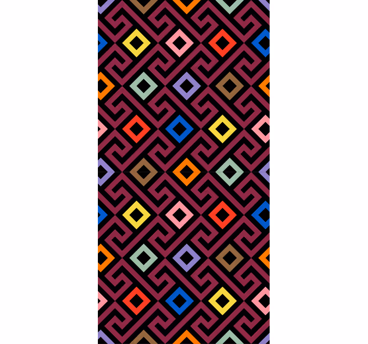 Colorful geometric labyrinth roller blind - TenStickers