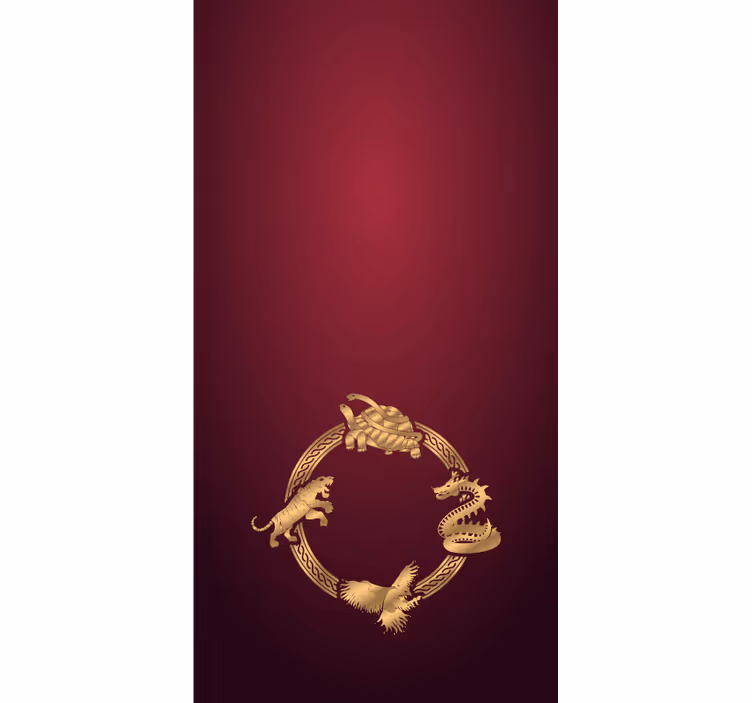 Ornate gold creatures animal roller blind - TenStickers
