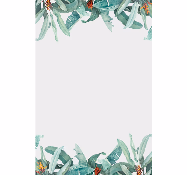 Tropical Leaf Border flowers and plants roller blind - TenStickers