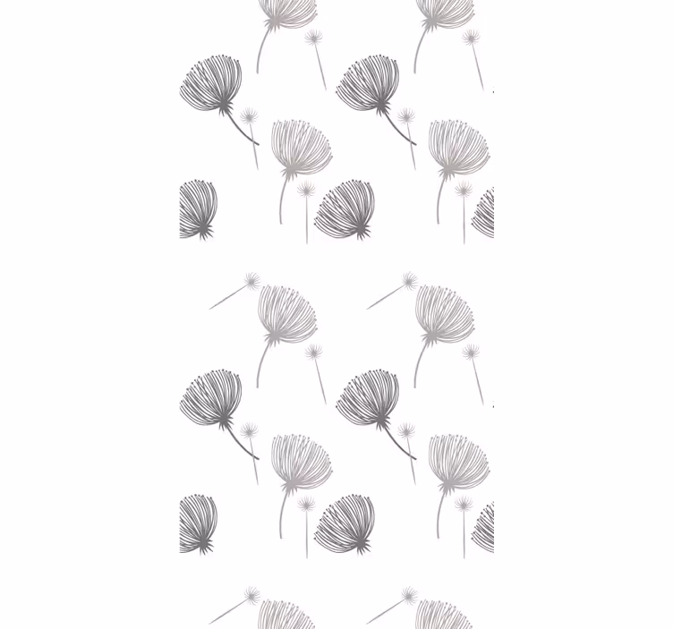 Soft grey pattern flowers and plants roller blind - TenStickers