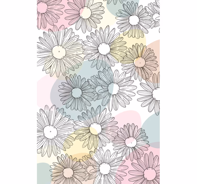 Daisies and Pastel Hues flower roller blind - TenStickers