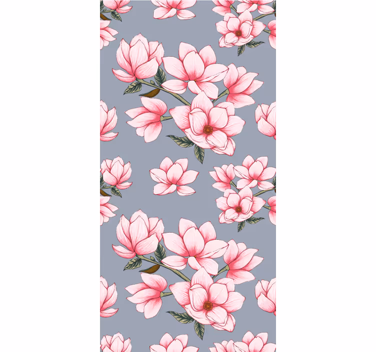 Magnolia Blossom Pattern flowers and plants roller blind - TenStickers