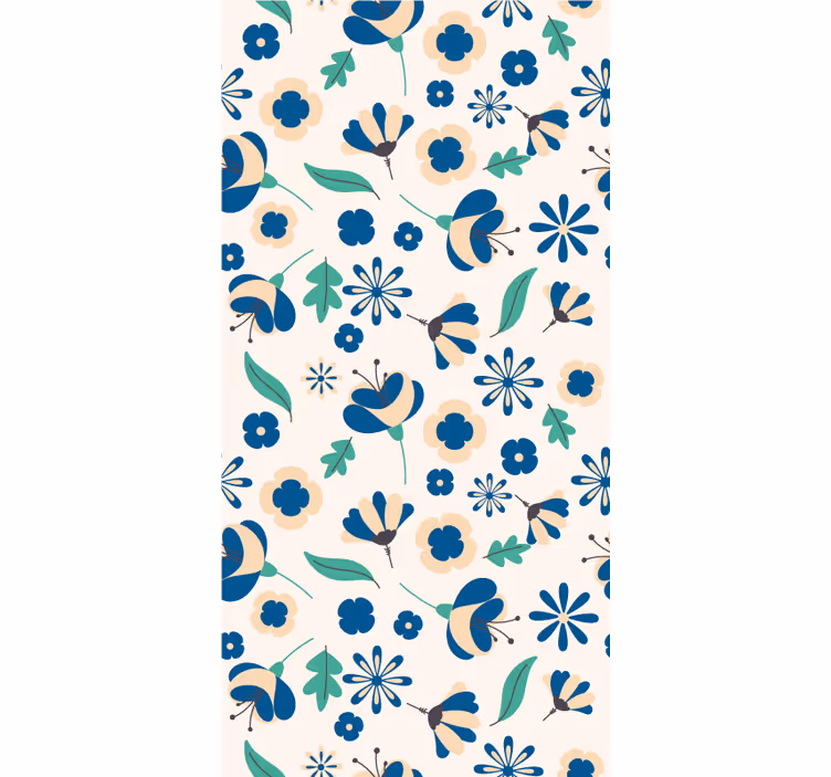 Botanical Floral Pattern flowers and plants roller blind - TenStickers