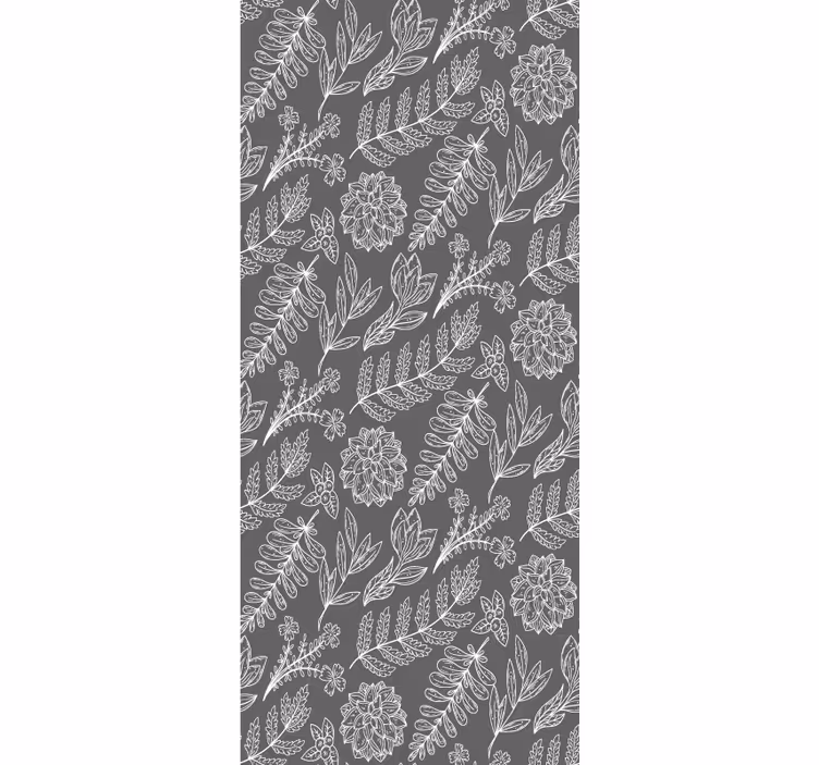 Floral Outline Pattern flowers and plants roller blind - TenStickers