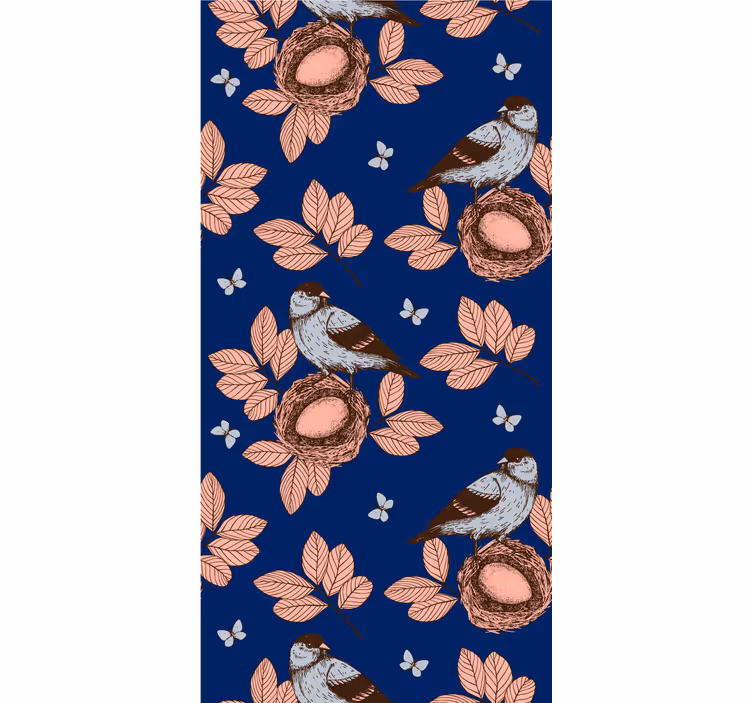 Nesting Birds and Leaves flowers and plants roller blind - TenStickers