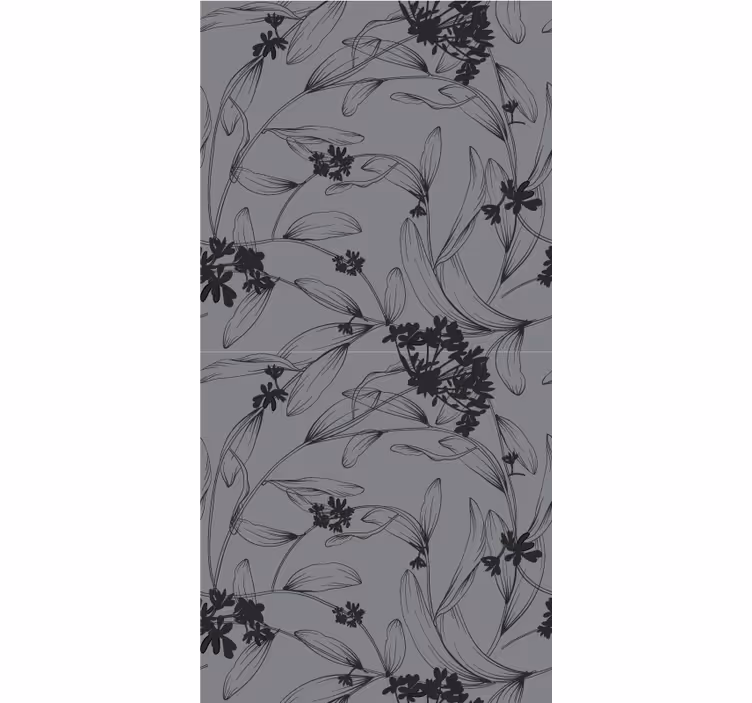 Monochrome Floral Design flowers and plants roller blind - TenStickers