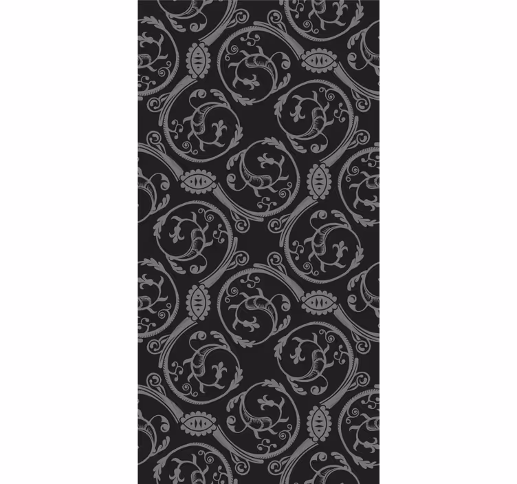 Grey floral motif elegant roller blind - TenStickers