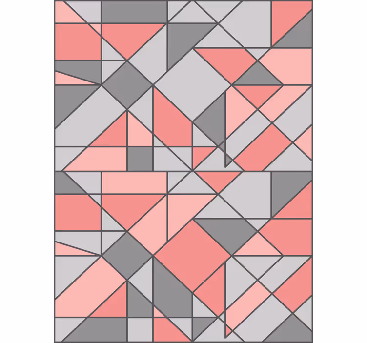 Pink gray triangle wall art Living room blind - TenStickers