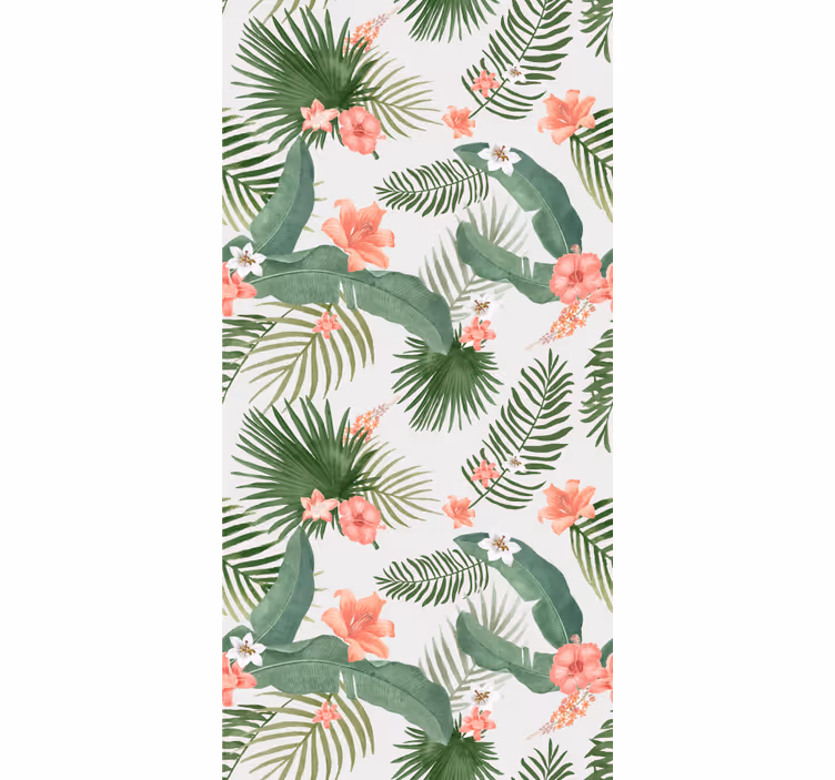 Tropical green design flowers and plants roller blind - TenStickers