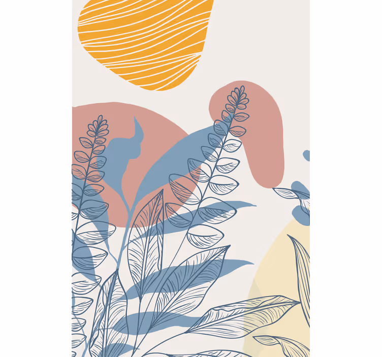 Abstract Leaf Patterns flowers and plants roller blind - TenStickers