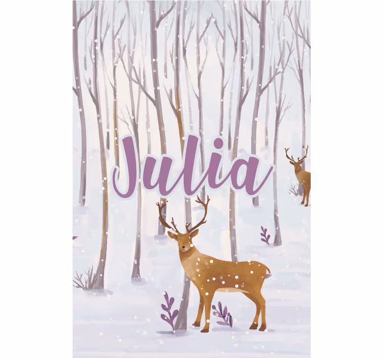 Scandinavian winter forest animals Tree blind - TenStickers
