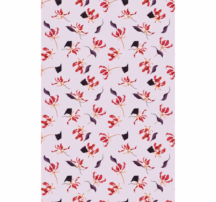 Hand drawn red lily floral design Flower blind - TenStickers
