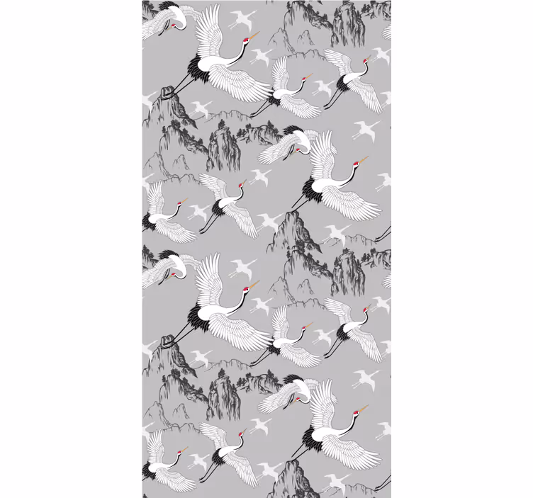 Elegant cranes and peaks animal roller blind - TenStickers