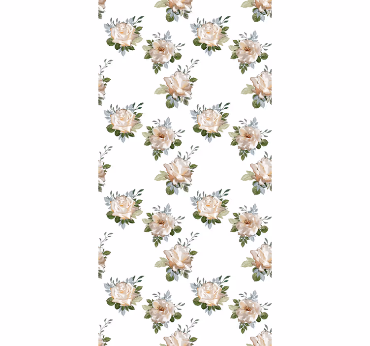 Flower roller blind delicate white arrangement - TenStickers