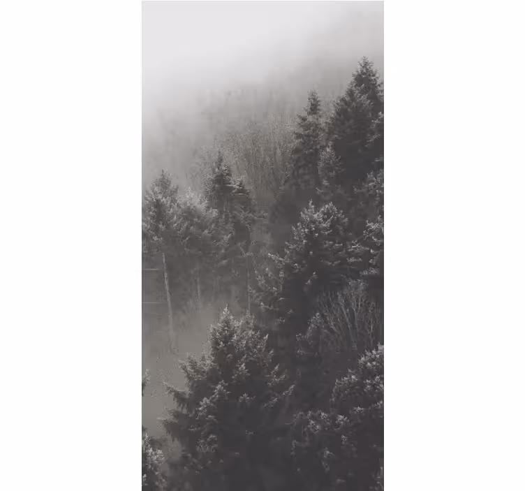Grey forest silhouette tree roller blind - TenStickers