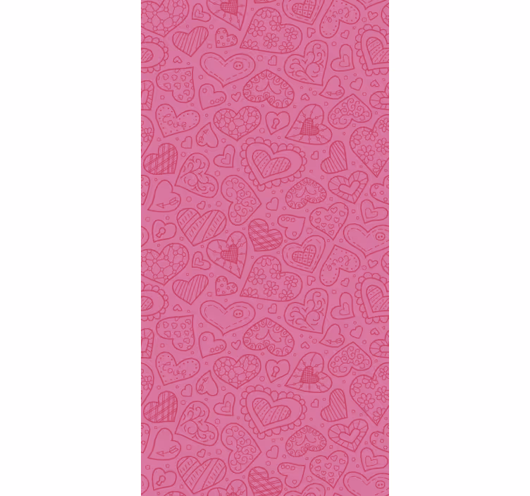 Pink hearts patterned romantic roller blind - TenStickers