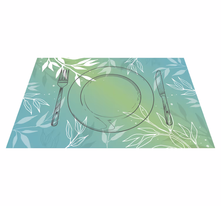 Textured placemats with leafy pattern design - TenStickers
