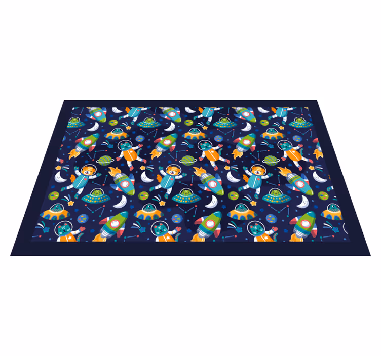 Children placemats colorful space adventure - TenStickers