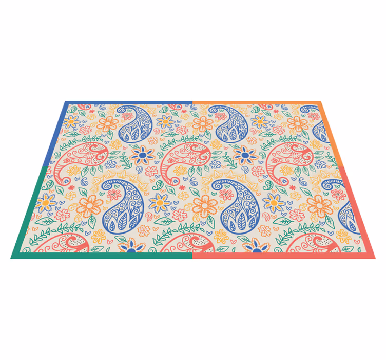 Textured placemats colorful paisley print - TenStickers