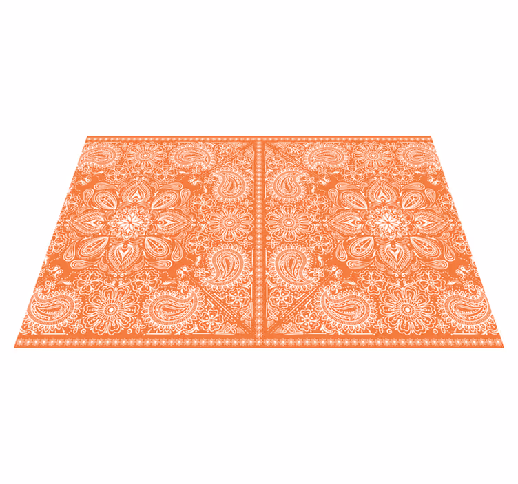 Textured placemats with intricate orange design - TenStickers