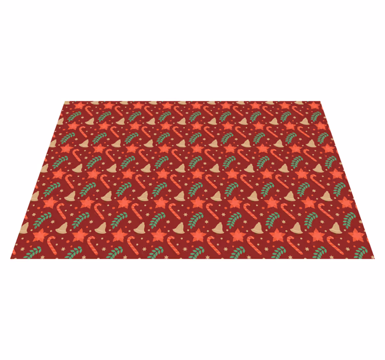 Red candy pattern Christmas placemats - TenStickers
