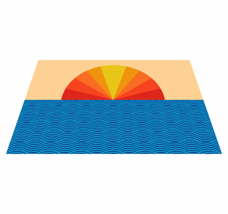 Textured placemats sunrise ocean waves - TenStickers