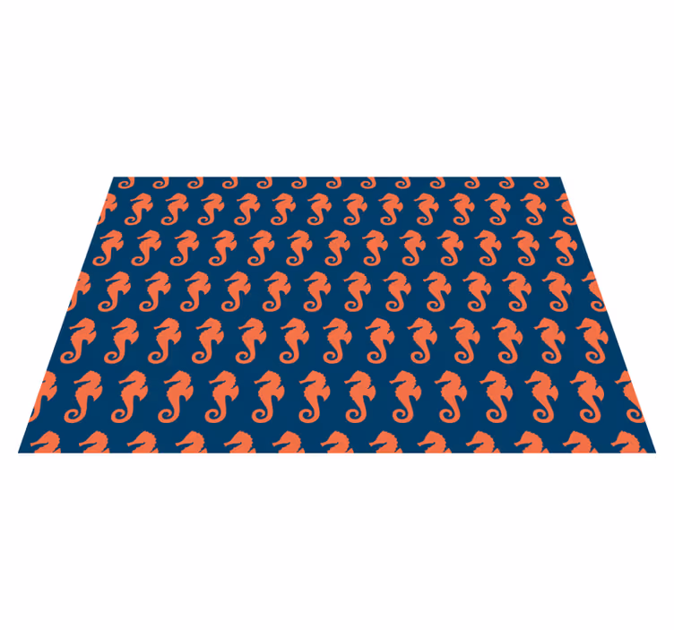 Orange Sea Horse Pattern sea life placemats - TenStickers