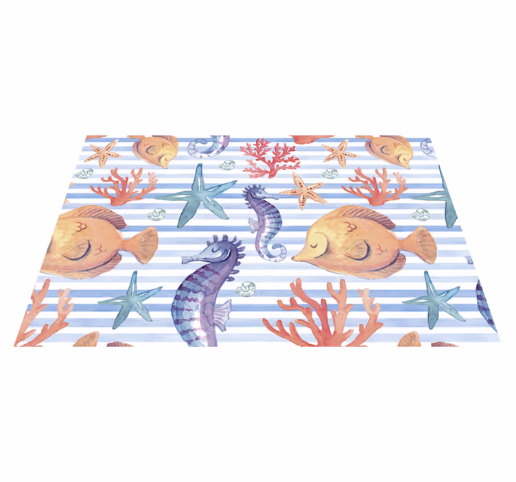 Sea animal motif Tiles sea life placemats - TenStickers