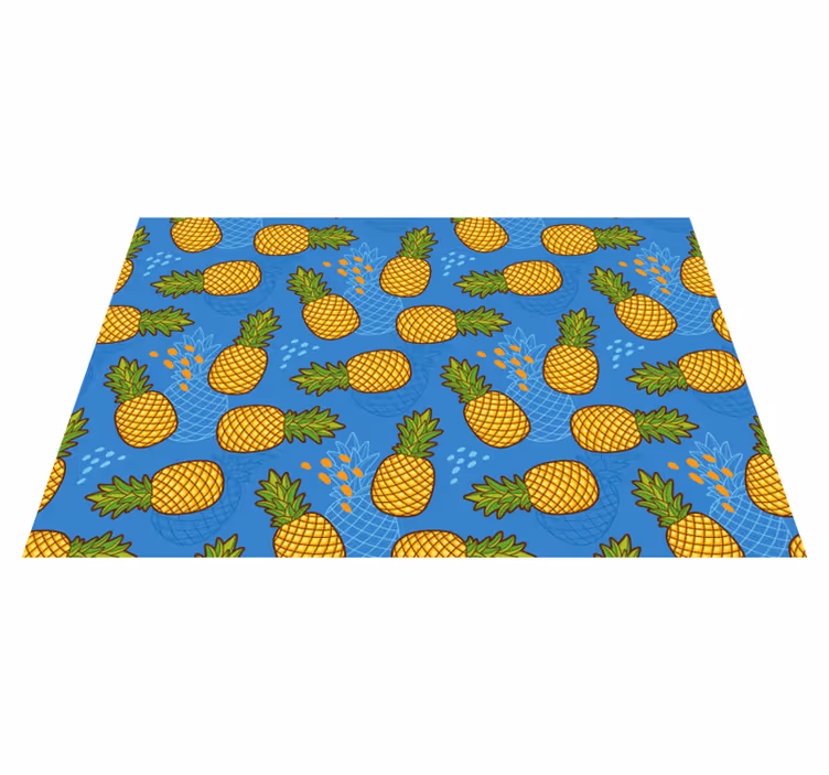 Pineapples on blue background original placemat - TenStickers