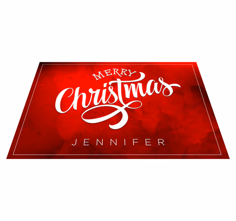 Merry Christmas text red placemats - TenStickers