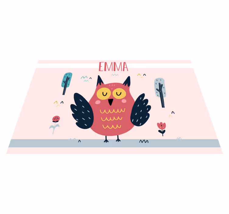 Personalised name owls Nordic kids placemat - TenStickers