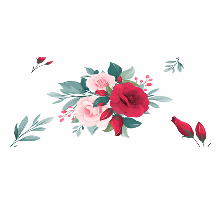 Beautiful watercolour flowers elegant placemats - TenStickers