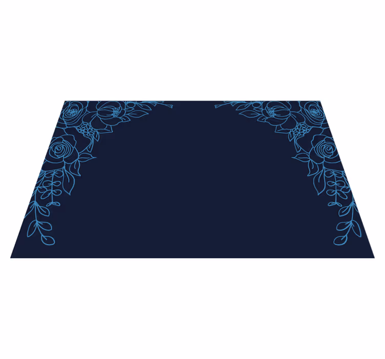 Navy blue flowers elegant placemats - TenStickers