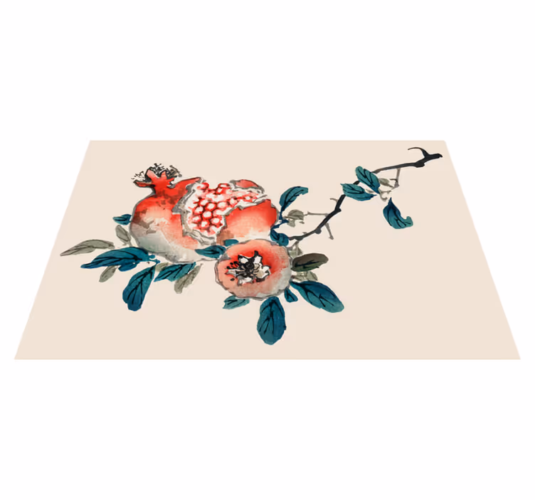 Original placemats pomegranate floral design - TenStickers