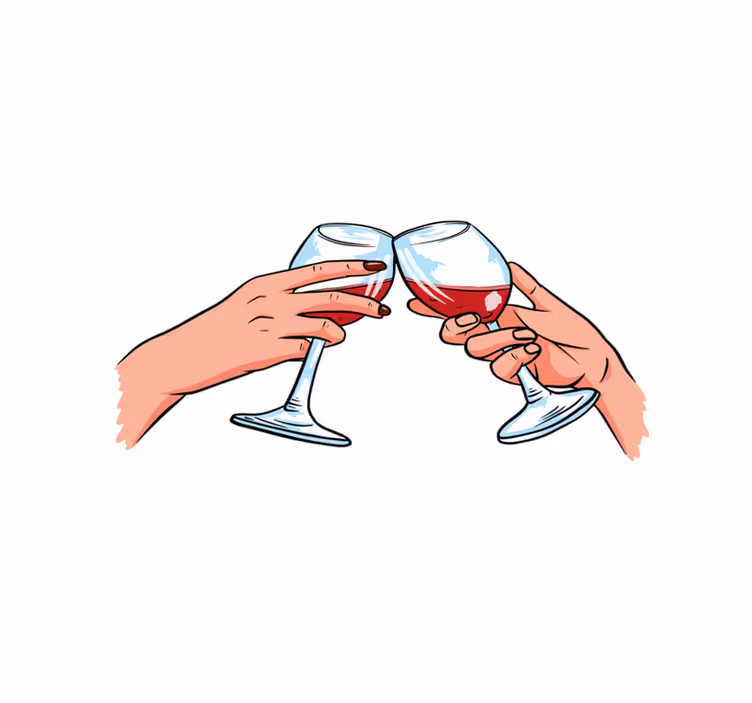 Placemat with quotes cheers toasting glasses - TenStickers