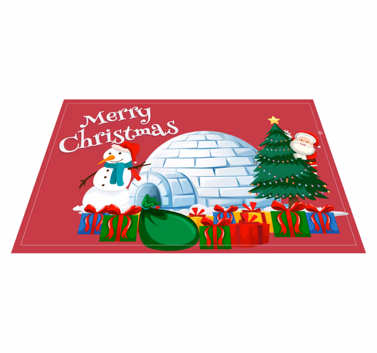 Christmas placemats festive holiday scene - TenStickers